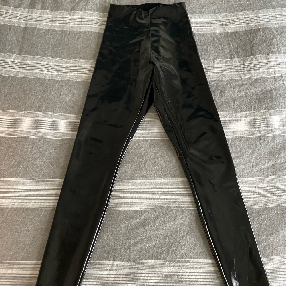 Faux patent leather leggings commando